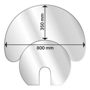 GOLVSKYDD ADURO GLAS HALVMÅNE GLAS GRÅ 2ST/FRP