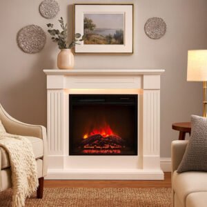 ELKAMIN VOLTOMAT VIT MED BELYSNING 1500W