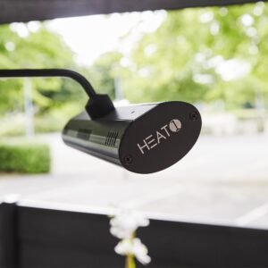 Infravärmare HEAT1 ECO High-line 3x 670W Terrassvärmare för Parasol, Svart Aluminium