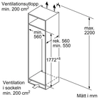 Bosch Serie 6 integrerad kylskåp KIR81ADD0