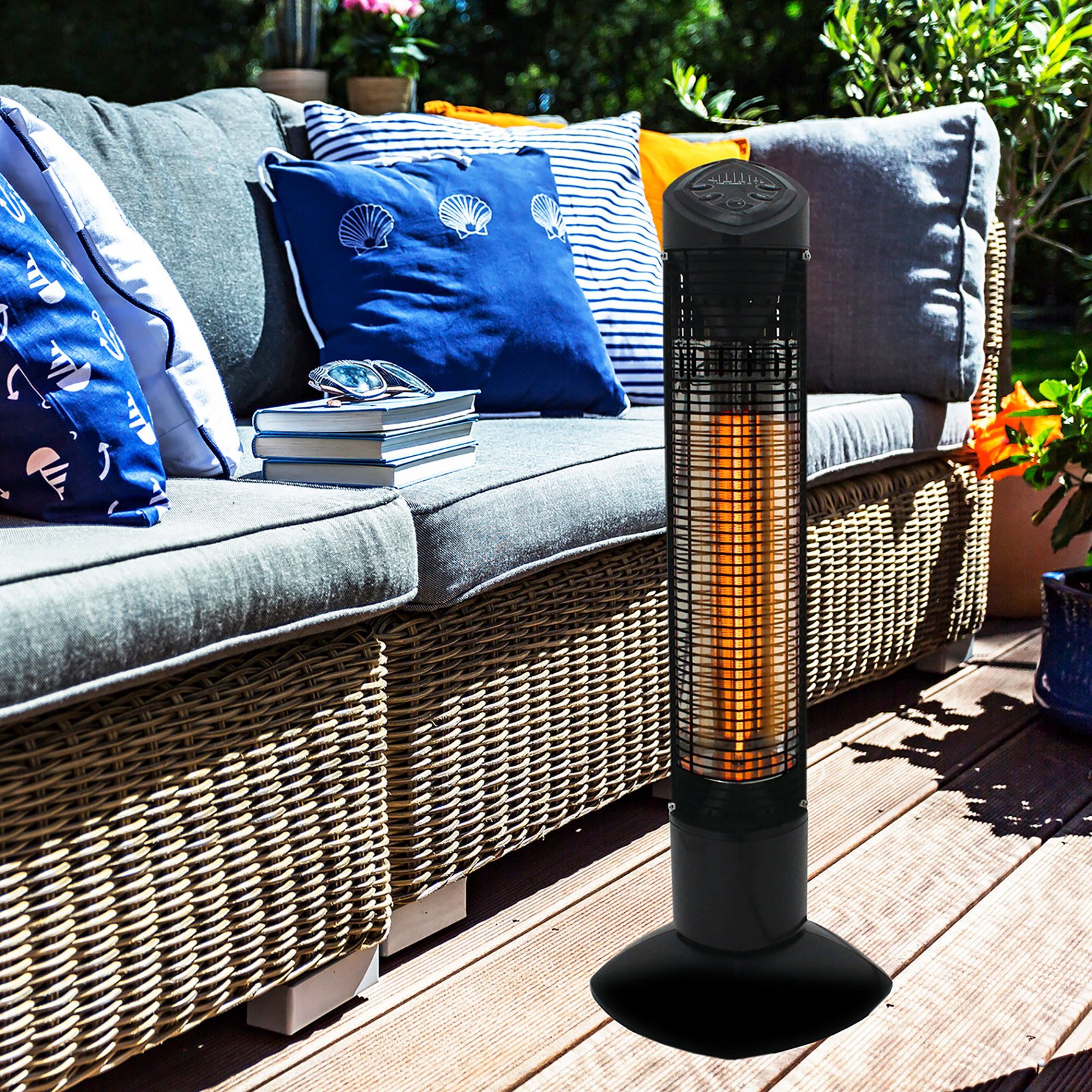 Infravärmare Termo Pisa Terrassvärmare 450/900 W, Svart, IP55-klassad, Stående Design för Balkong & Uteplats - Bild 4