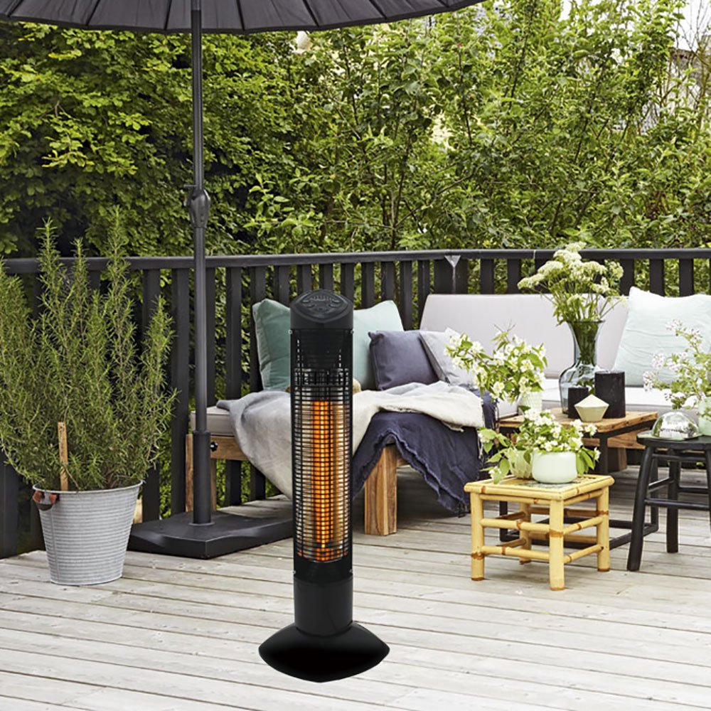 Infravärmare Termo Pisa Terrassvärmare 450/900 W, Svart, IP55-klassad, Stående Design för Balkong & Uteplats - Bild 5