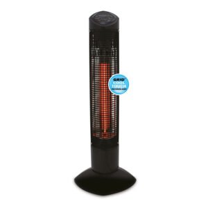 Infravärmare Termo Pisa Terrassvärmare 450/900 W, Svart, IP55-klassad, Stående Design för Balkong & Uteplats