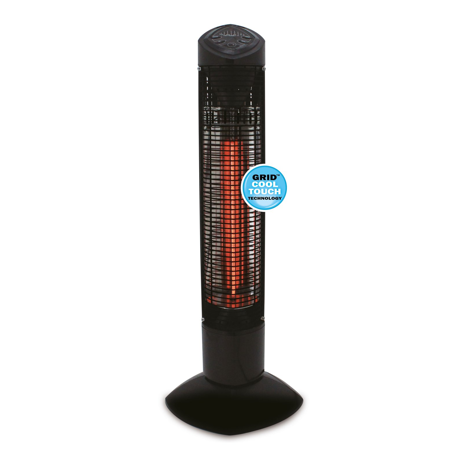 Infravärmare Termo Pisa Terrassvärmare 450/900 W, Svart, IP55-klassad, Stående Design för Balkong & Uteplats